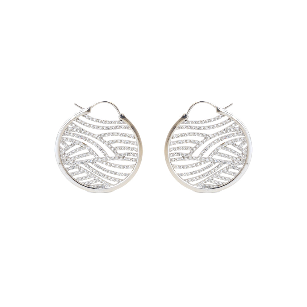 Esprit Earrings Silver Color Round Style With Stone – Blue Salon