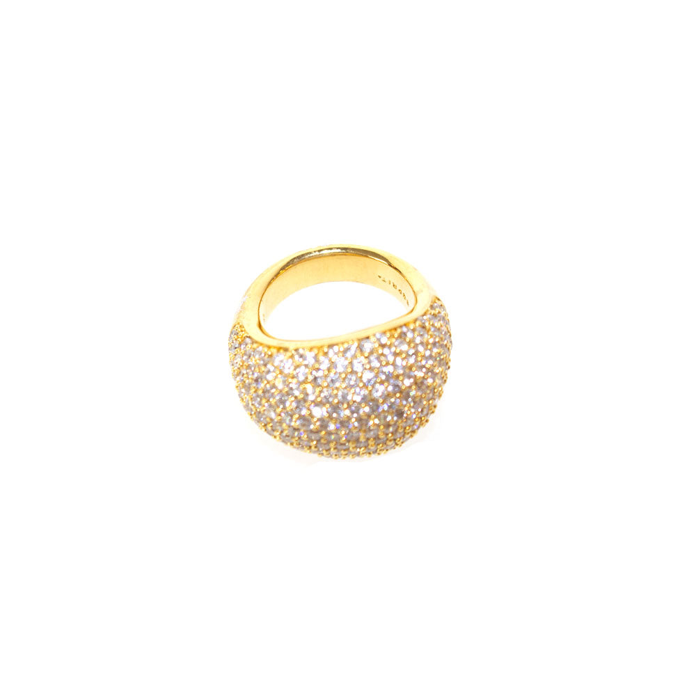 Esprit Ring Ip Gold Thick Covered With Stone & Ip Gold Line Glowsy Finish Size 8 | GCC | Ring | SP | Women Rings | Womens Esprit Ring Ip Gold Thick Covered With Stone & Ip Gold Line Glowsy Finish Size 8 | GCC | Ring | SP | Women Rings | Womens