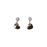 Esprit Earrings Silver With Stone & Heart Shape Design