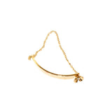 Esprit Bangle Gold Half Chain And Half Bangle Bar With Flower Design