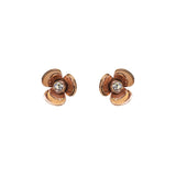 Esprit Earrings Ip Rosegold & Flower Design With Stone