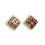 Esprit Earrings Ip Rosegold With Square Studs Â¬â€ Stone 9.25 Silver - Blue Salon