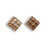 Esprit Earrings Ip Rosegold With Square Studs Â¬â€ Stone 9.25 Silver