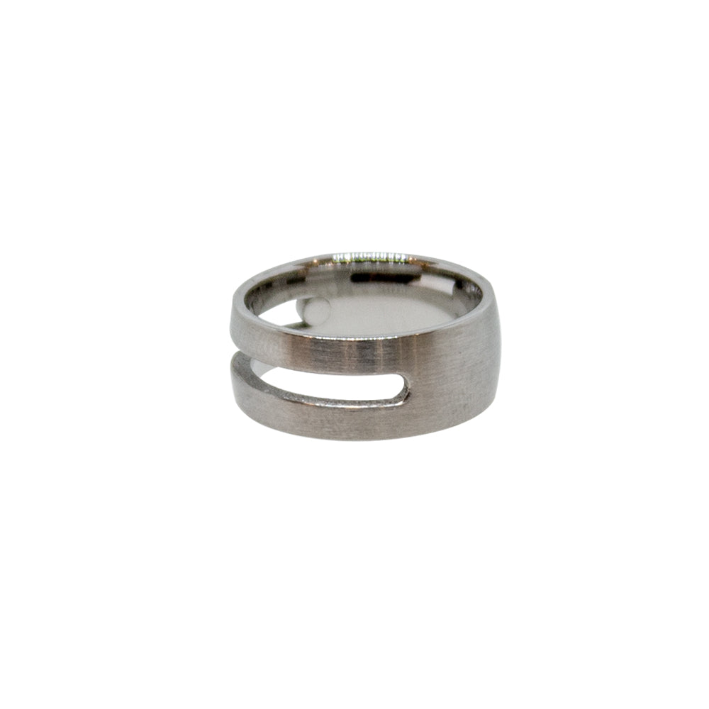 Esprit Ring Stainles Steel Matt Finish With Stone Size 6