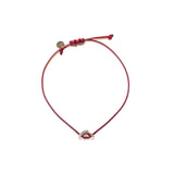 Esprit Bracelet Maroon Color String With Heart Shape Charm Matt & Glowsy Finish