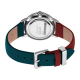 ساعة إسبري نسائي من الستانلس الستيل مع ميناء و حزام جلدي بألوان ثنائية