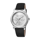 Esprit Ladies Stainless Steel Watch White Dial & Black Leather Strap