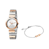 Esprit Ladies 2Tone Stainless Steel Watch Silver Color Dial & 2Tone Metal Bracelet