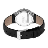 ساعة إسبري نسائي من الستانلس الستيل مع ميناء الأحجار بيضاء اللون و حزام أسود من الجلد