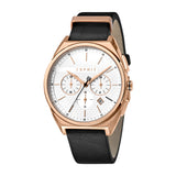 Esprit Men's IP RGold Watch White Dial & Black Strap