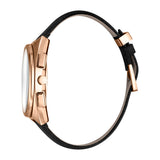 Esprit Men's IP RGold Watch White Dial & Black Strap