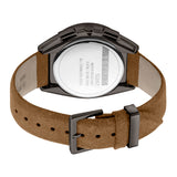Esprit Men's Chronograph Watch With Brown Leather Strap & White Dial