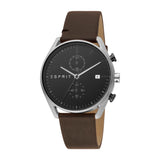 Esprit Men's Chronograph Watch Brown Leather & White Dial With Date - Blue Salon
