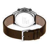 Esprit Men's Chronograph Watch Brown Leather & White Dial With Date - Blue Salon
