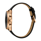 Esprit Men's IP Gold Watch With Black Dial & Black Strap