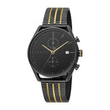 Esprit Men's Black PVD Stainless Steel Watch With Black Dial & 2Tone Metal Bracelet