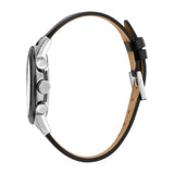 Esprit Men's Chronograph Watch Black Leather Strap &Â White Dial With Date