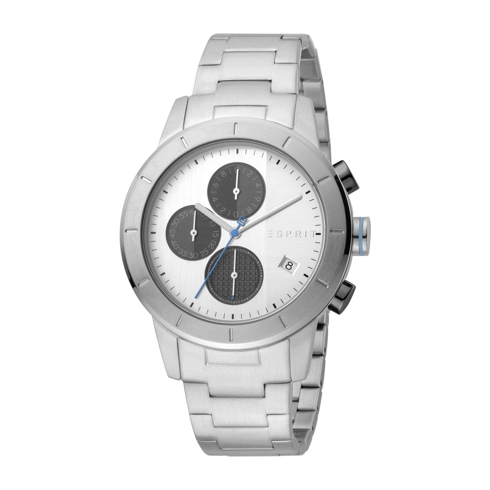 Esprit Men's Chronograph Stainless Steel Watch White Dial Metal
