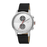 Esprit Men's Chronograph Watch Black Leather Strap &Â White Dial With Date