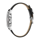 Esprit Men's Chronograph Watch Black Leather Strap &Â White Dial With Date