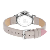 ساعة إسبري نسائي من الستانلس الستيل مع ميناء متعدد الألوان و حزام جلدي باللون البيج