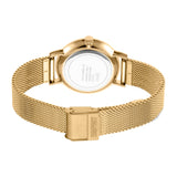 ساعة إسبري نسائي من الستانلس الستيل مطلي بالذهبي مع ميناء متعدد الألوان و سوار شبكي