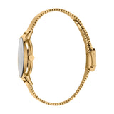 ساعة إسبري نسائي من الستانلس الستيل مطلي بالذهبي مع ميناء متعدد الألوان و سوار شبكي