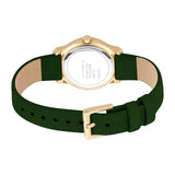 ساعة إسبري نسائي من الستانلس الستيل مطلي بالذهبي مع أحجار على حواف العلبة و حزام أسود من الجلد