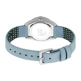 ساعة إسبري نسائي من الستانلس الستيل مع ميناء بيضاء و حزام أزرق من الجلد