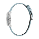 ساعة إسبري نسائي من الستانلس الستيل مع ميناء بيضاء و حزام أزرق من الجلد