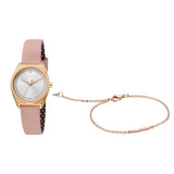 Esprit Ladies IP Gold Stainless Steel Watch White Dial & Pink Colour Strap