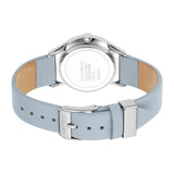 ساعة إسبري نسائي من الستانلس الستيل مع ميناء بيضاء و حزام أزرق من الجلد