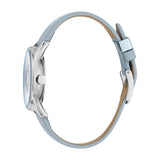 ساعة إسبري نسائي من الستانلس الستيل مع ميناء بيضاء و حزام أزرق من الجلد