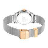 ساعة إسبري نسائي من الستانلس الستيل مع ميناء بيضاء و سوار شبكي