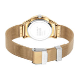 ساعة إسبري نسائي من الستانلس الستيل مطلي بالذهبي مع ميناء ذهبية اللون و سوار شبكي