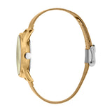 ساعة إسبري نسائي من الستانلس الستيل مطلي بالذهبي مع ميناء ذهبية اللون و سوار شبكي