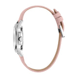 ساعة إسبري نسائي من الستانلس الستيل مع ميناء بيضاء و حزام من الجلد