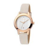 Esprit Ladies IP Gold Stainless Steel Watch White Dial & Cream Leather strap