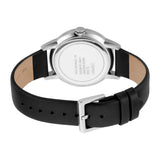 Esprit Ladies Stainless Steel Watch Stones on Bezel Silver Color Dial & Black Strap