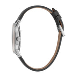 Esprit Ladies Stainless Steel Watch Stones on Bezel Silver Color Dial & Black Strap