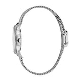 Esprit Ladies Stainless Steel Watch Stones on Bezel Silver Color Dial & Mesh Bracelet