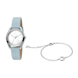 Esprit Ladies Stainless Steel Watch Stones on Bezel White Dial & Blue Strap