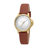 Esprit Ladies Watch Brown Leather StrapÂ & Silver ColorÂ Dial With Stone