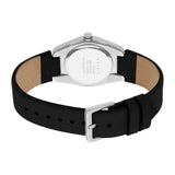 Esprit Ladies Watch Black Leather Strap Silver Color Case & White Dial - Blue Salon