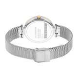 Esprit Ladies Watch Silver Color Mesh Bracelet With Stone White Dial