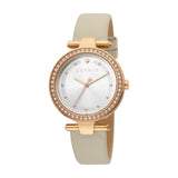 Esprit Ladies Watch Beige Leather Strap Ip Rose Gold Case & White Dial - Blue Salon