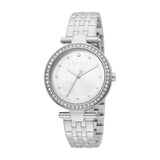 Esprit Ladies Watch Silver Color Bracelet Ss Case With Stone White Dial - Blue Salon