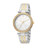 Esprit Ladies Two Tone Watch With Silver  Dial & Stone