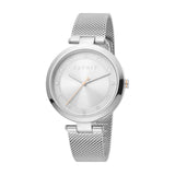 Esprit Ladies Watch Silver Color Mesh Bracelet Stainless White Dial