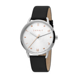 Esprit Ladies Watch Black Leather Starp Stainless Steel Case & White Dial - Blue Salon